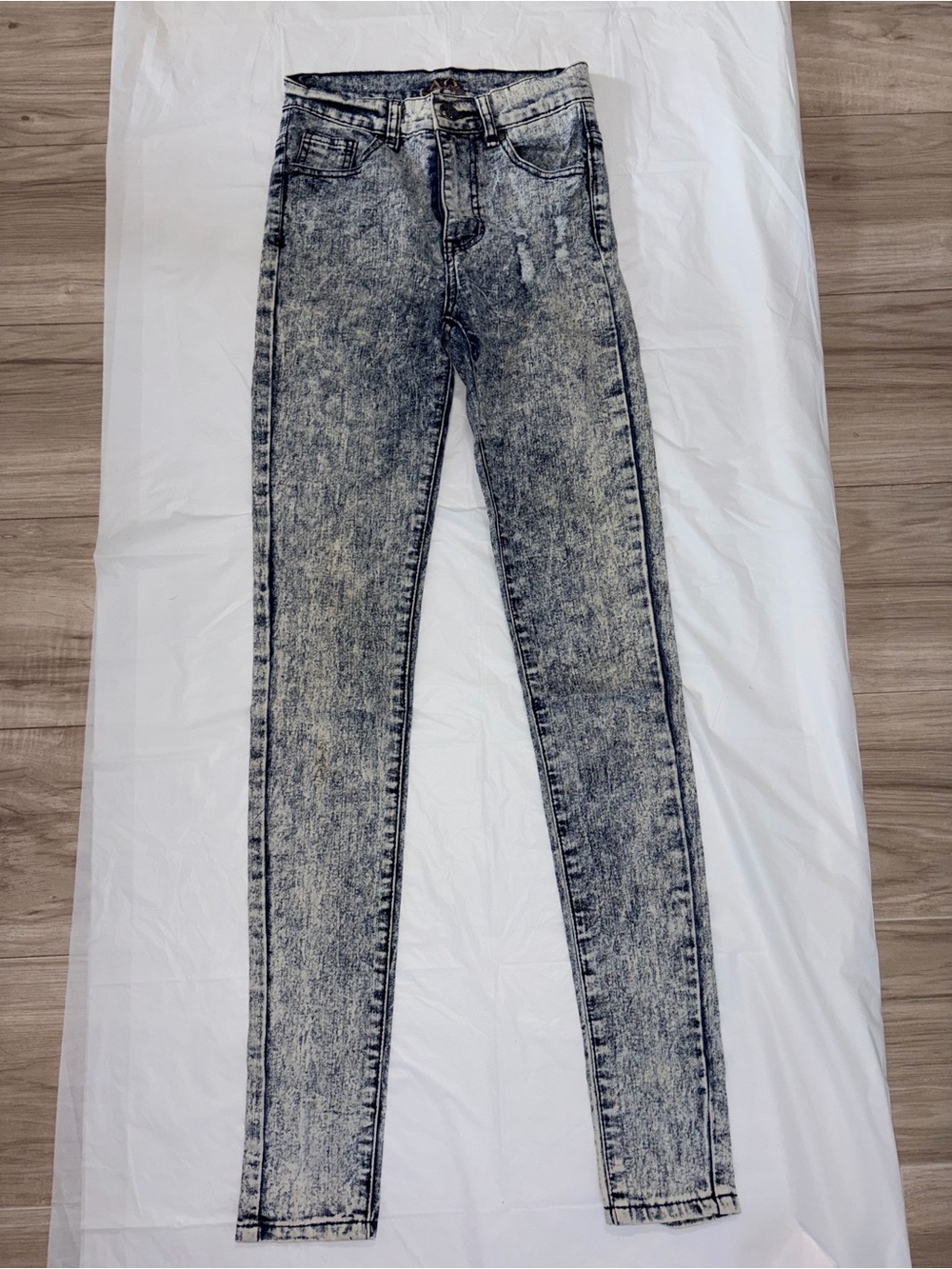 AQ/AQ Women's Acid-Wash Skinny Jeans - Black & White